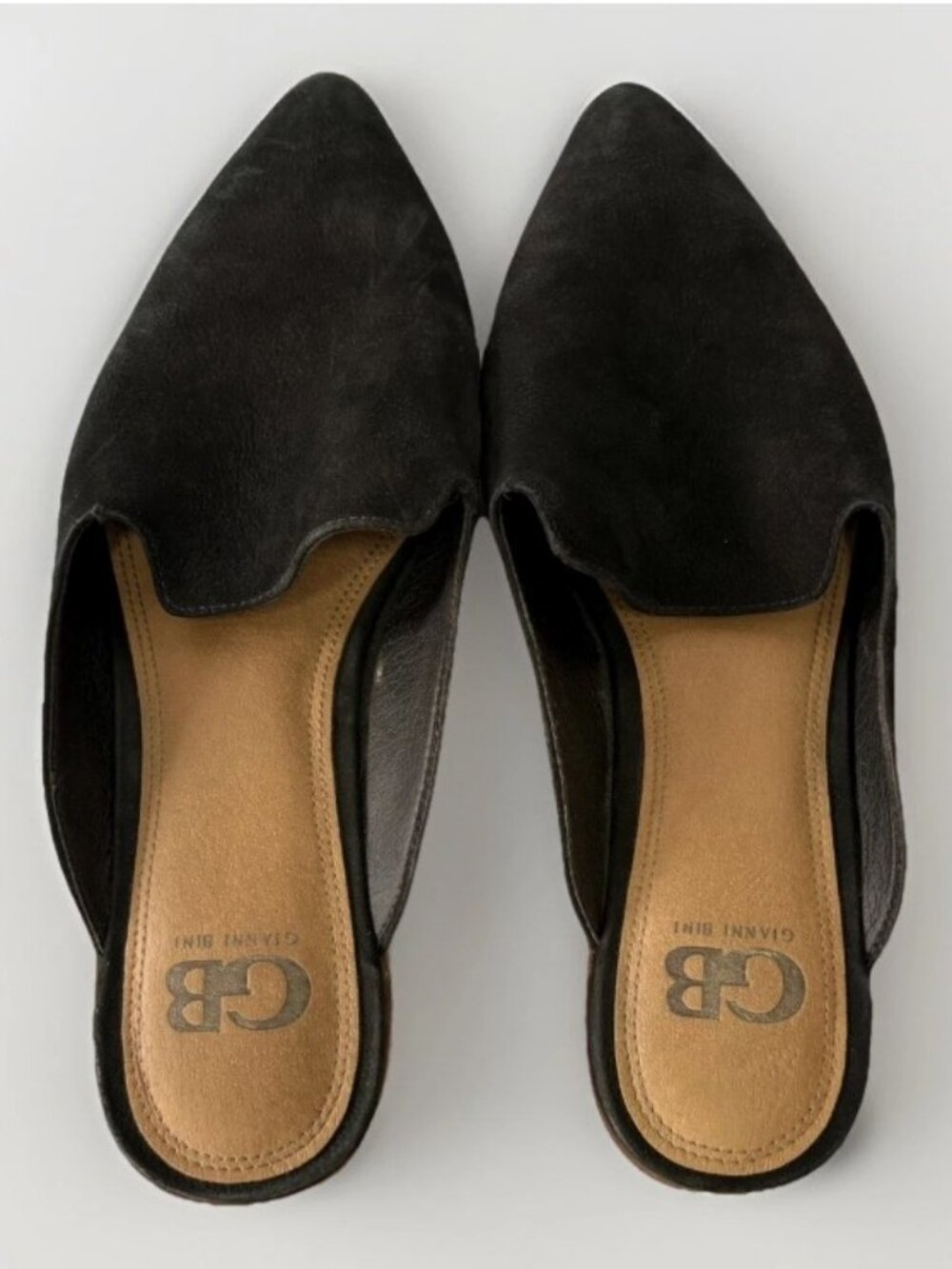 🖤 Gianni Bini Black Leather & Suede Mule Slip-On Shoes – Women’s 8.5M